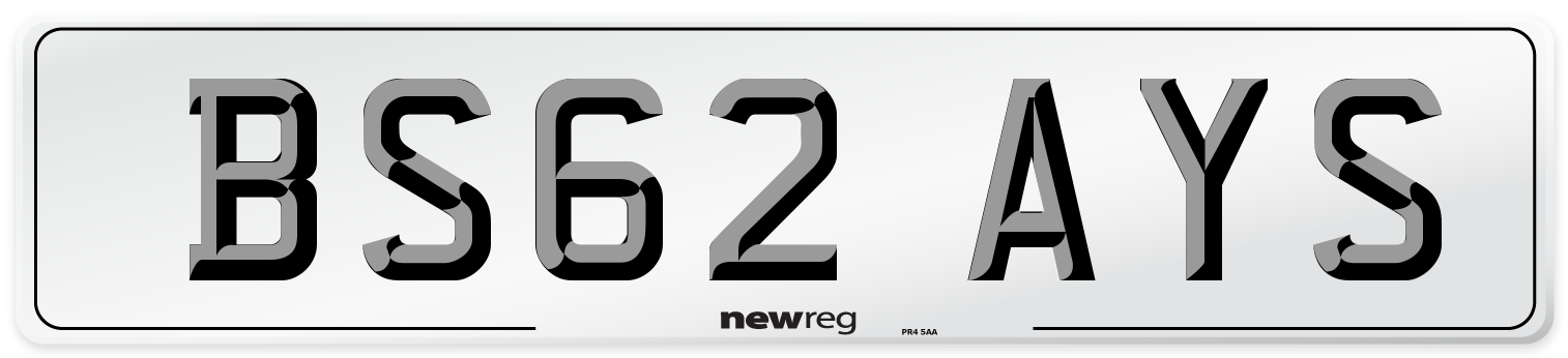BS62 AYS Number Plate from New Reg